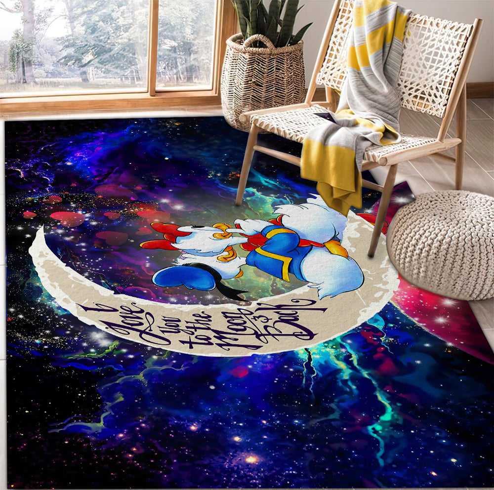 Couple Cute Duck Couple Love You To The Moon Galaxy Rug Carpet Rug Home Room Decor Nearkii