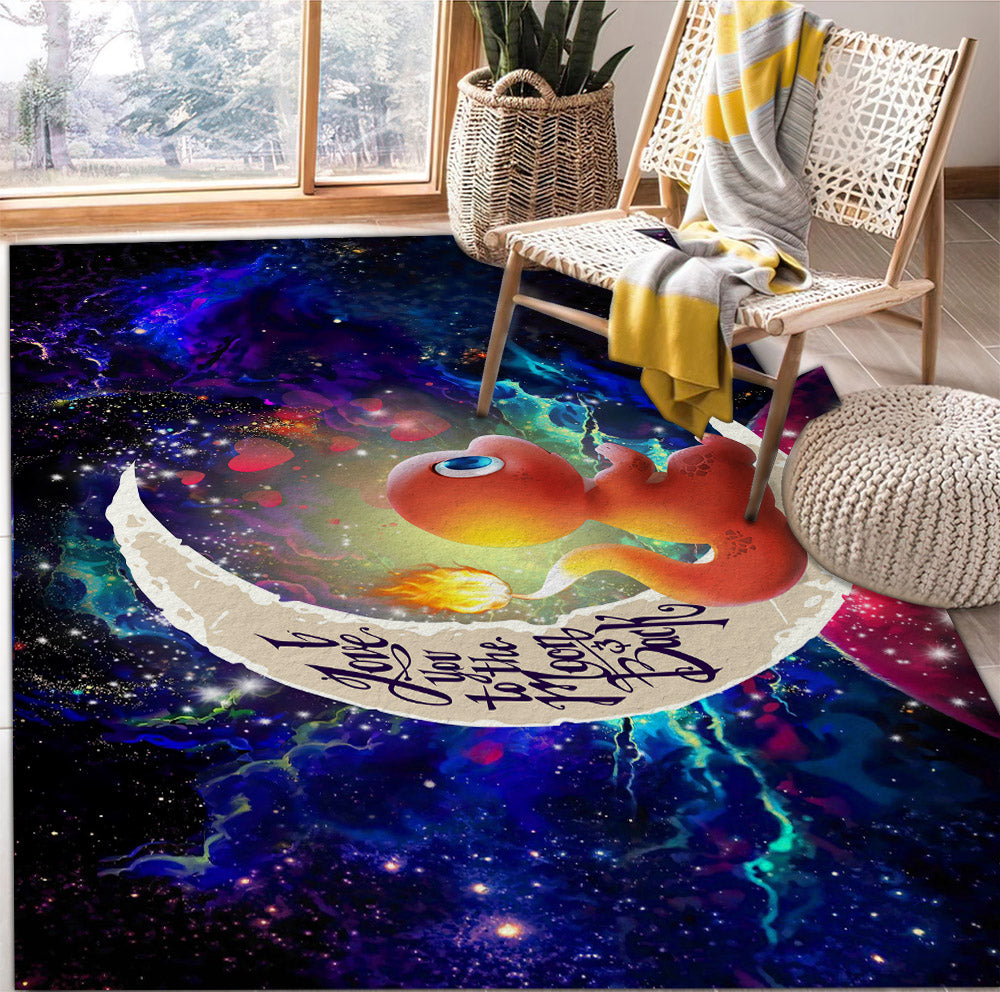 Cute Charmander Pokemon Love You To The Moon Galaxy Rug Carpet Rug Home Room Decor Nearkii