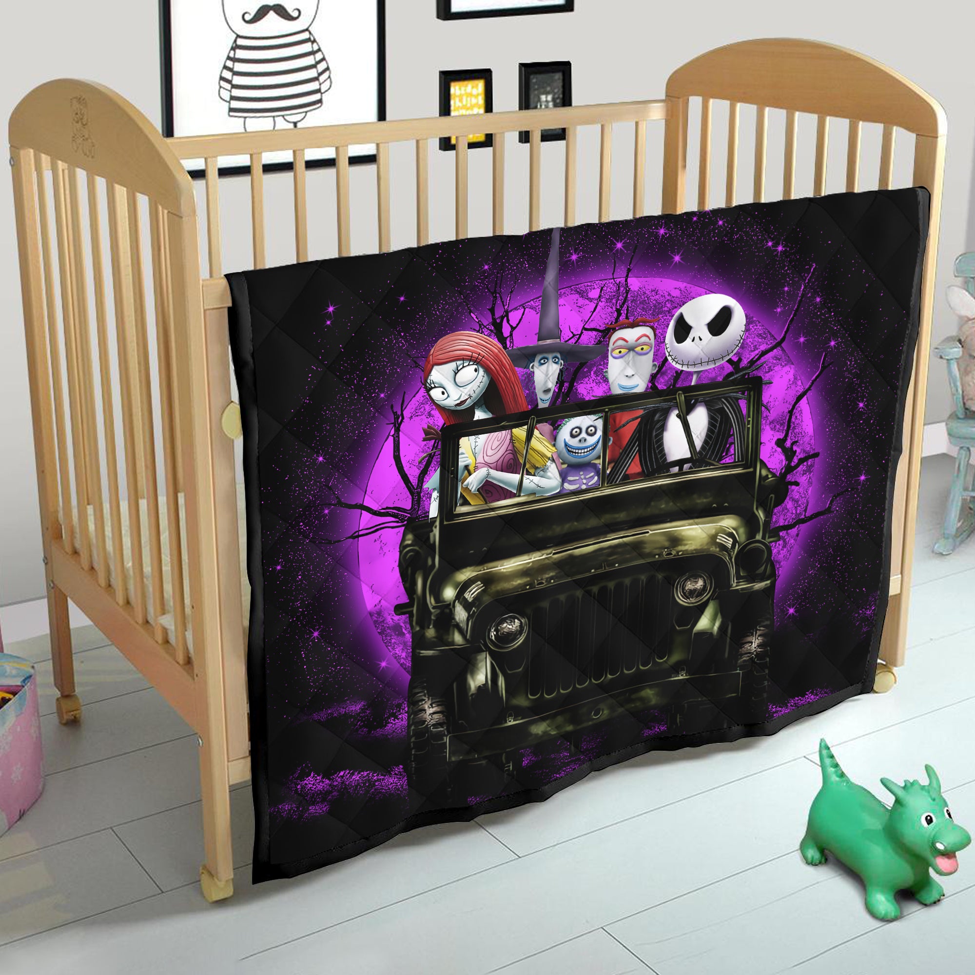 Halloween Nightmare Before Christmas Jeep Funny Moonlight Quilt Blanket Nearkii