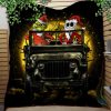 Jack Nightmare Before Christmas And Grinch Ride Jeep Funny Moonlight Halloween Quilt Blanket Nearkii