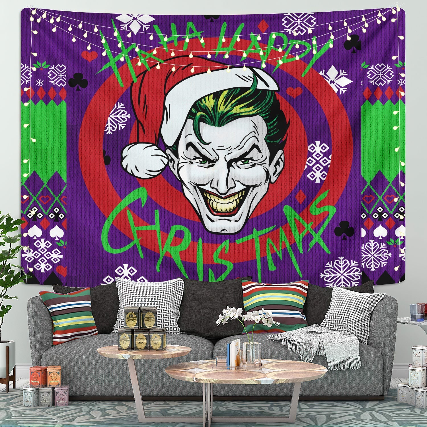 Joker Haha Christmas Tapestry Room Decor Nearkii