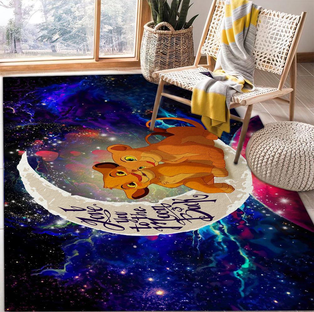 Lion King Simba Nala Love You To The Moon Galaxy Rug Carpet Rug Home Room Decor Nearkii