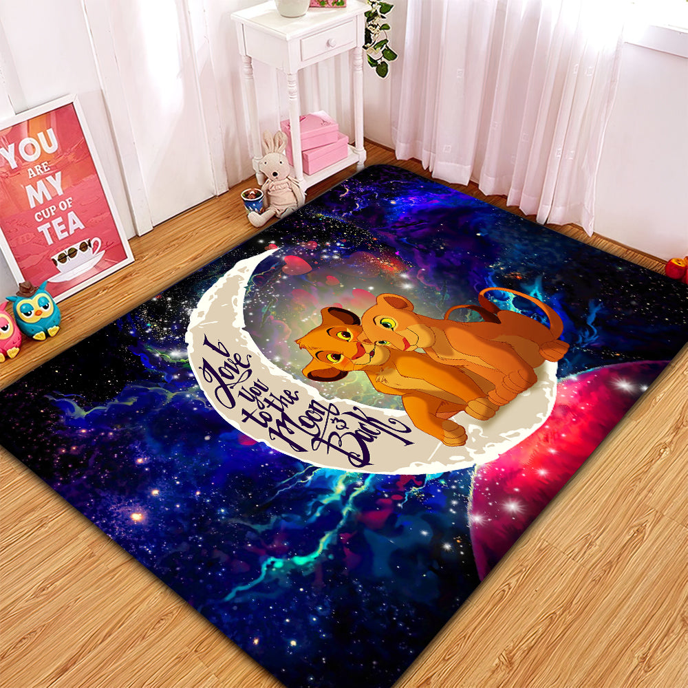 Lion King Simba Nala Love You To The Moon Galaxy Rug Carpet Rug Home Room Decor Nearkii