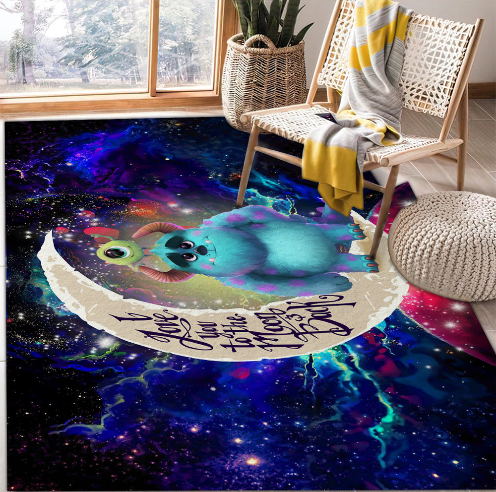 Monster Inc Sully And Mike Love You To The Moon Galaxy Rug Carpet Rug Home Room Decor Nearkii
