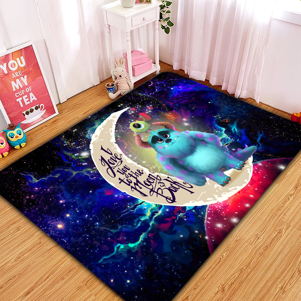 Monster Inc Sully And Mike Love You To The Moon Galaxy Rug Carpet Rug Home Room Decor Nearkii