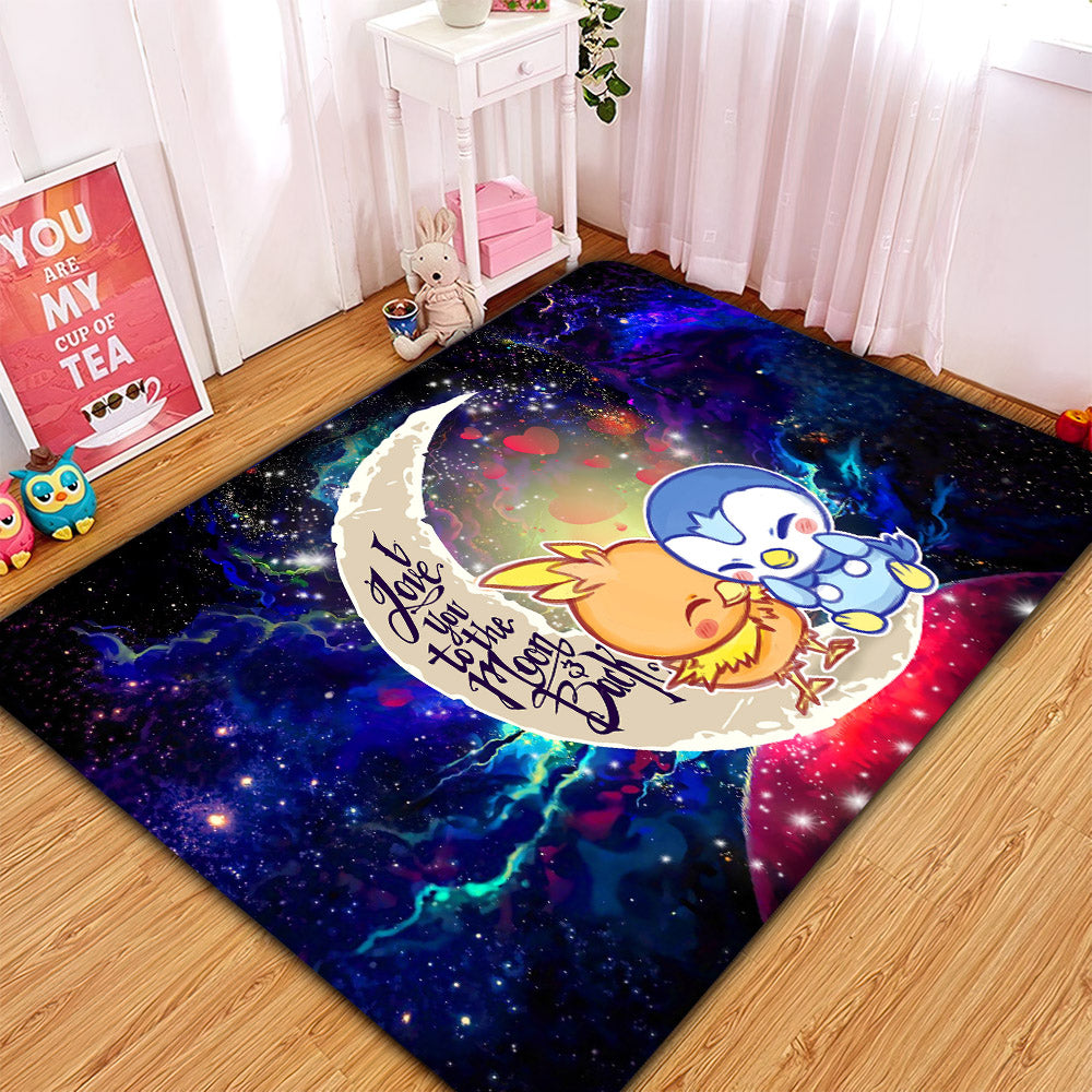Pokemon Torchic Piplup Love You To The Moon Galaxy Rug Carpet Rug Home Room Decor Nearkii