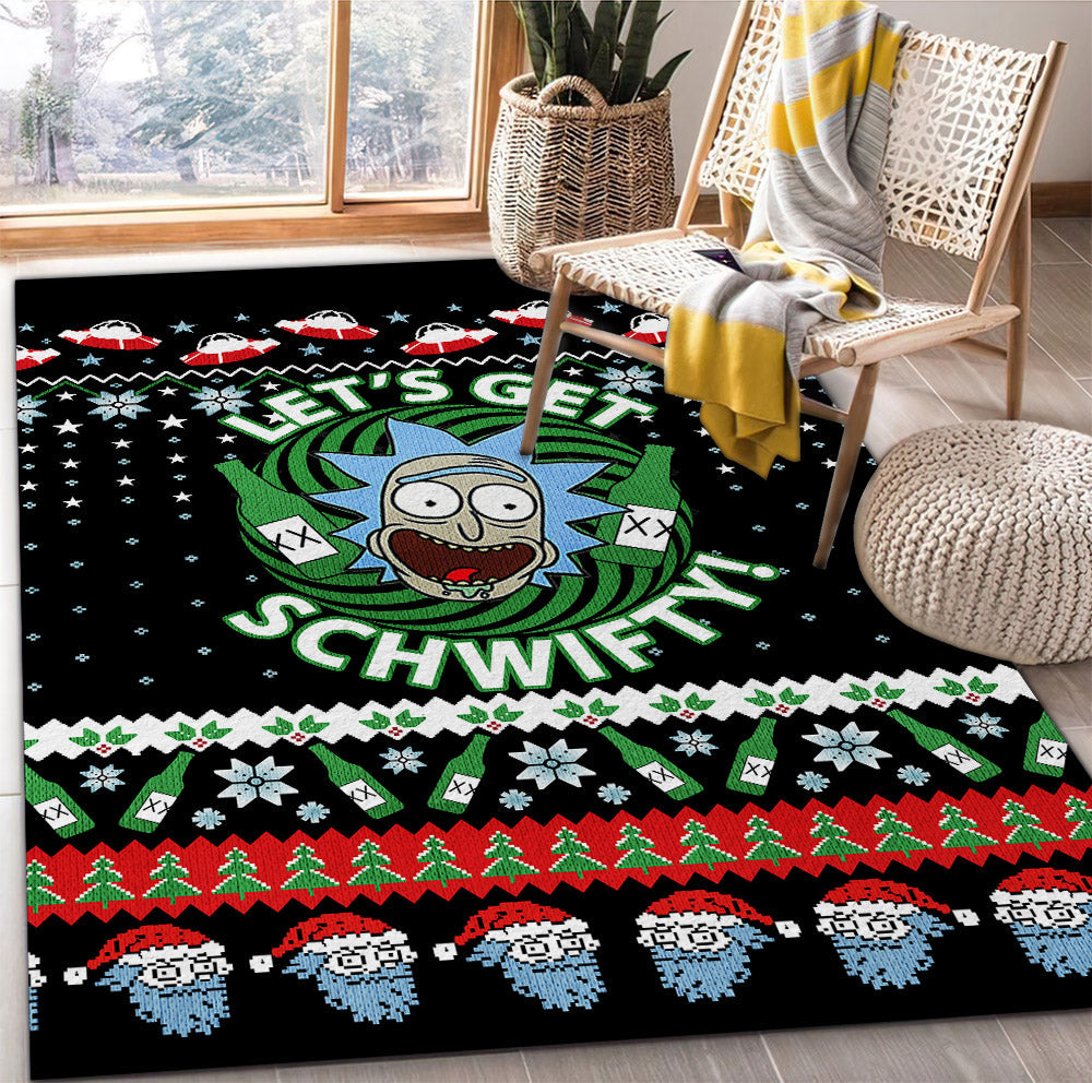 Rick Morty Christmas Rug Carpet Rug Home Room Decor Nearkii