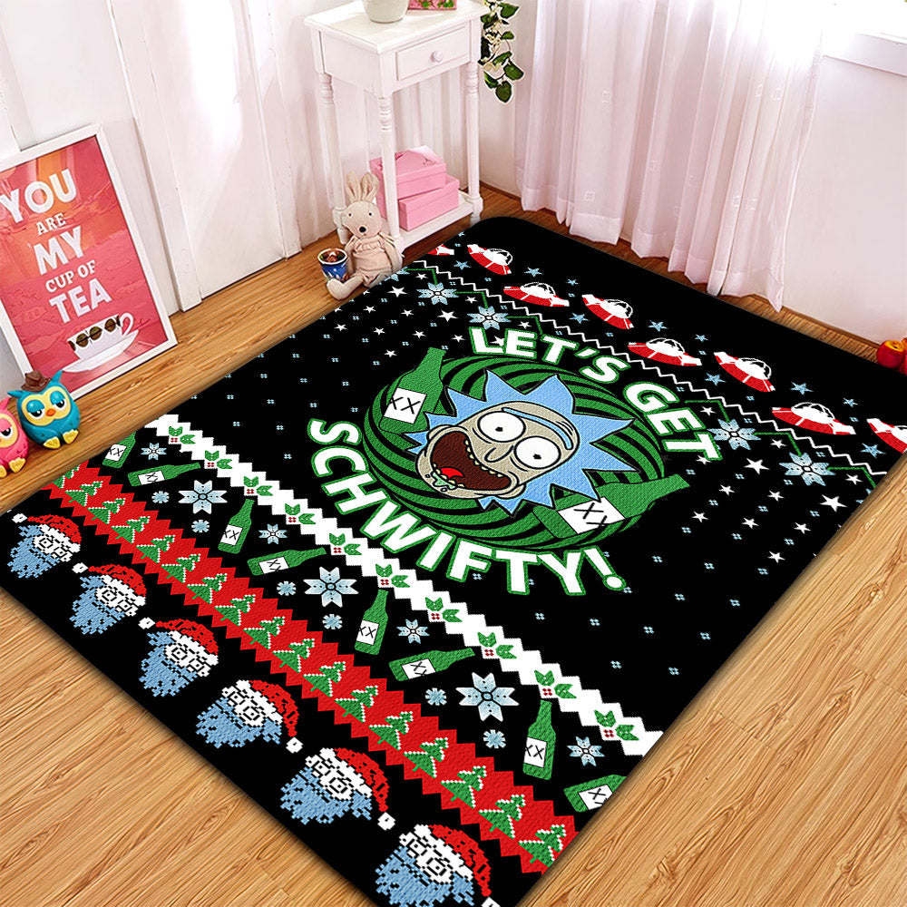 Rick Morty Christmas Rug Carpet Rug Home Room Decor Nearkii