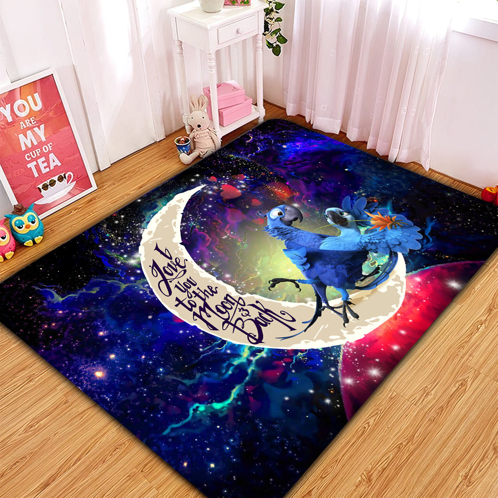 Rio Blu and Jewel Love You To The Moon Galaxy Rug Carpet Rug Home Room Decor Nearkii