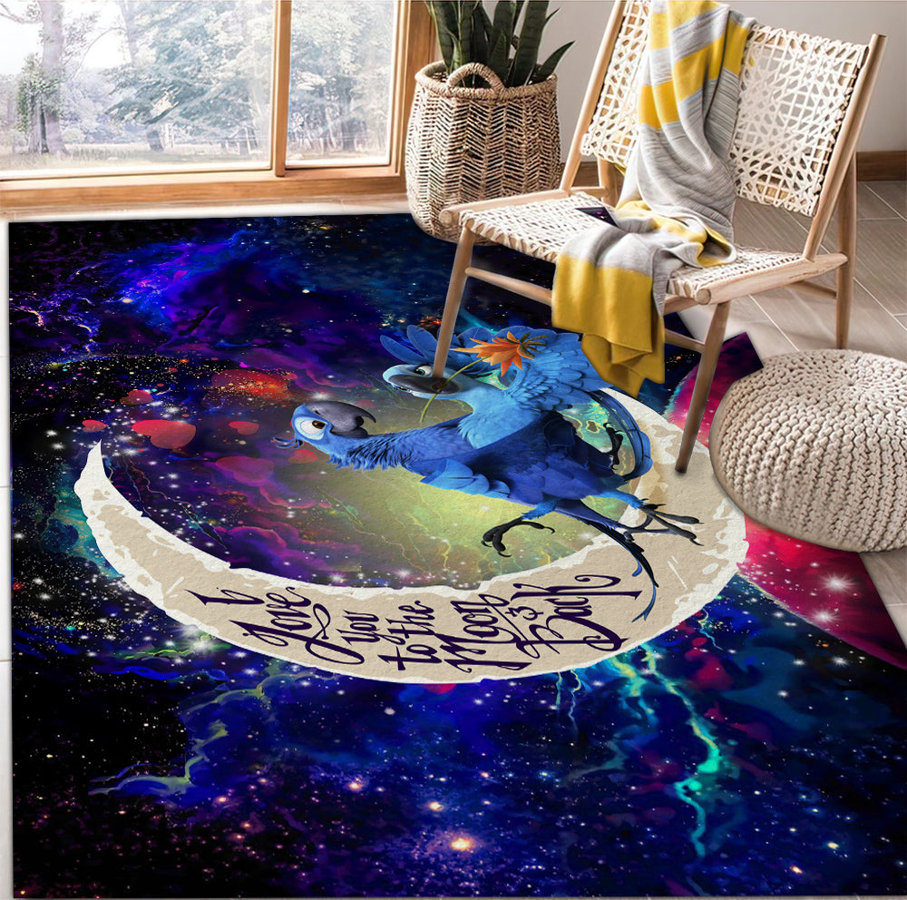 Rio Blu and Jewel Love You To The Moon Galaxy Rug Carpet Rug Home Room Decor Nearkii