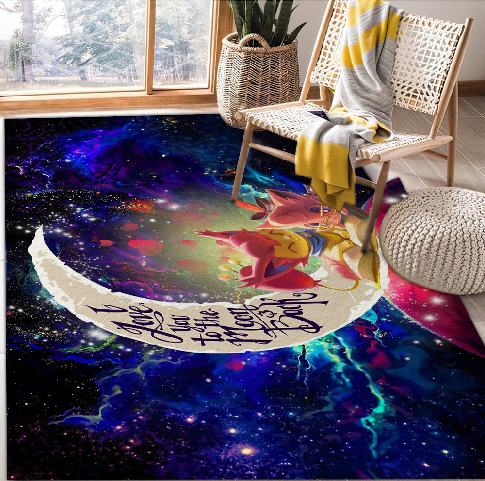 Skitty And Jigglypuff Pokemon Love You To The Moon Galaxy Rug Carpet Rug Home Room Decor Nearkii