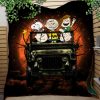 Snoopy And Friends Ride Jeep Funny Moonlight Halloween Quilt Blanket Nearkii