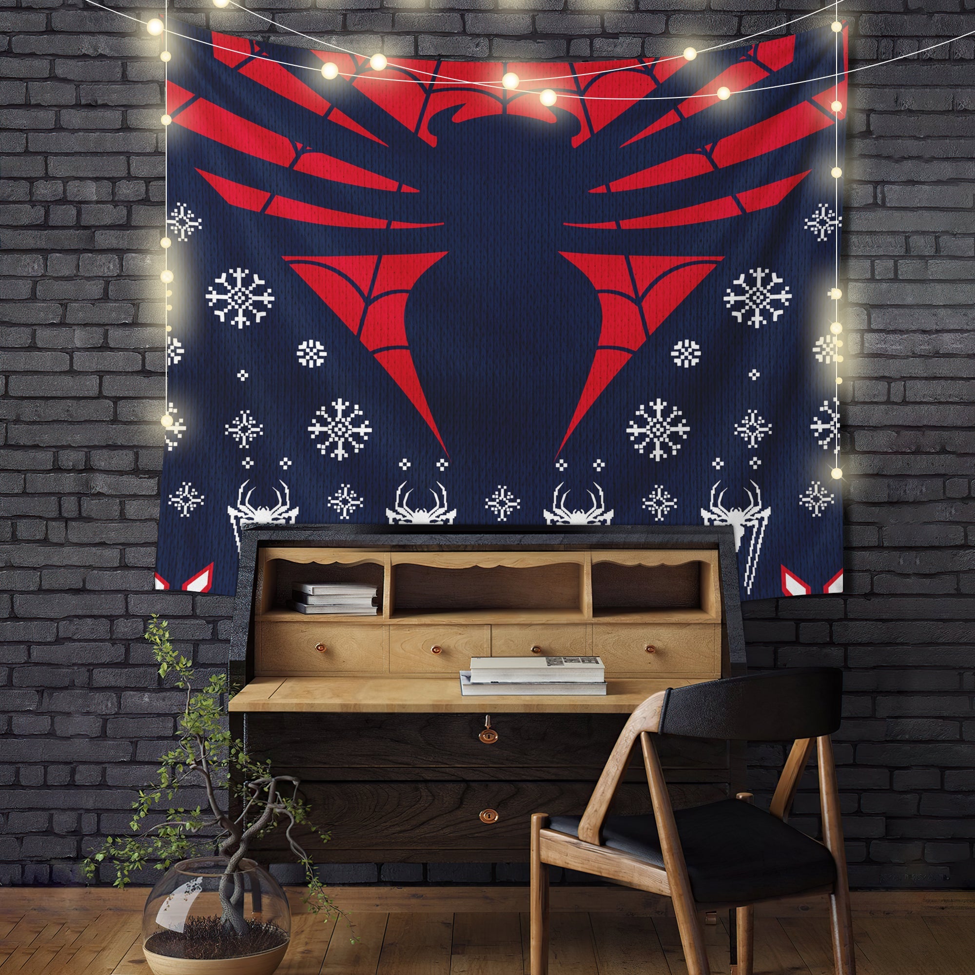 Spider Man Christmas Style Tapestry Room Decor Nearkii