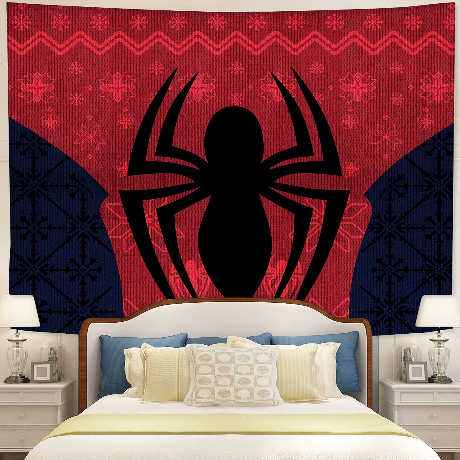 Spiderman Christmas Tapestry Room Decor Nearkii