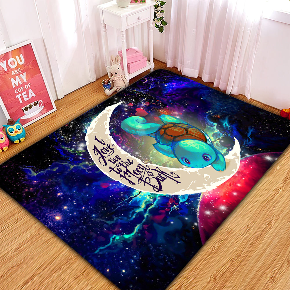 Squirtle Pokemon Love You To The Moon Galaxy Rug Carpet Rug Home Room Decor Nearkii
