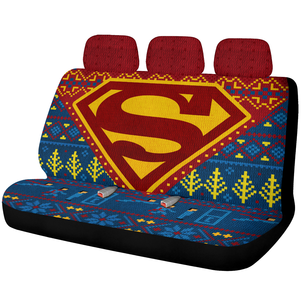 Superman Christmas Car Back Seat Covers Decor Protectors Nearkii