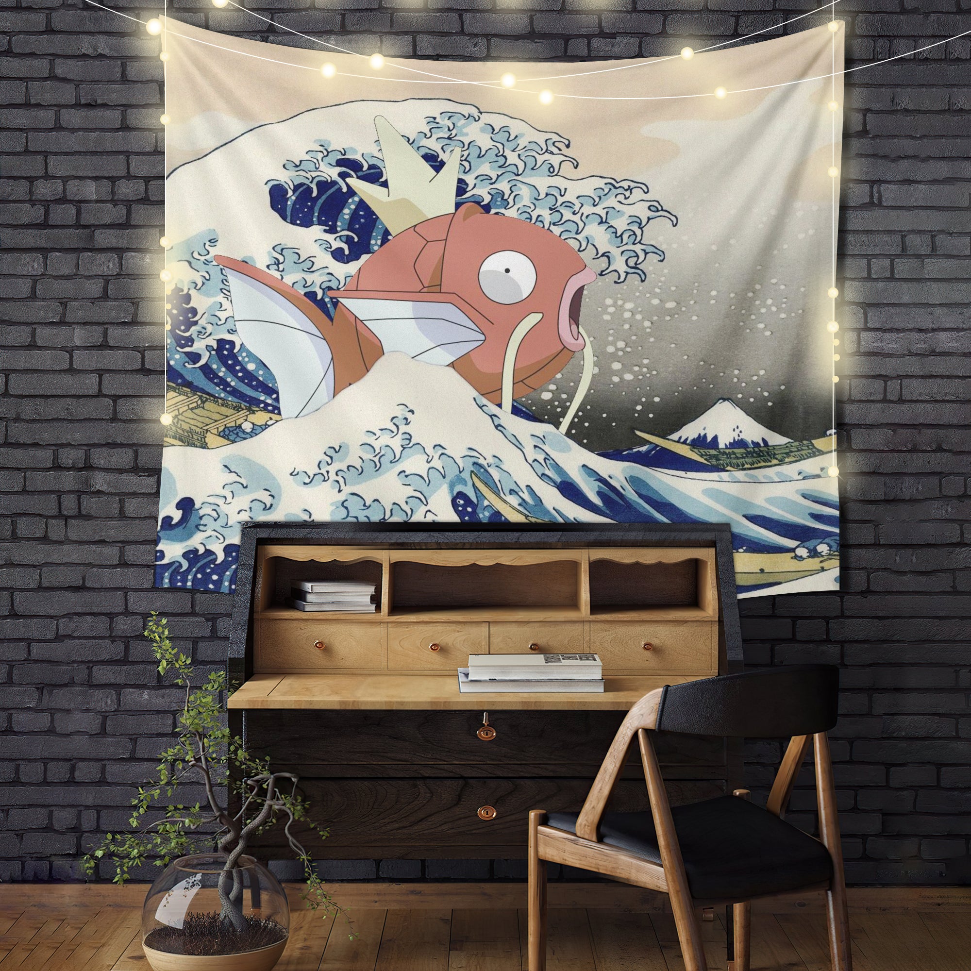 The Great Wave And Magikarp Pokemon Tapestry Room Decor Nearkii