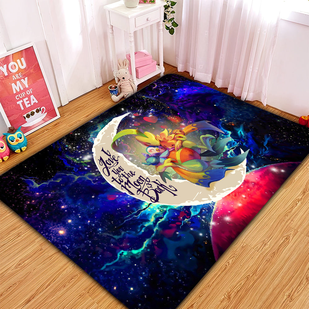 Torchic Grovyle Piplup Pokemon Love You To The Moon Galaxy Rug Carpet Rug Home Room Decor Nearkii