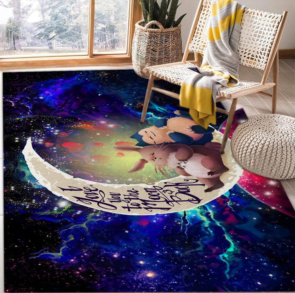 Totoro Ghibli Snorlax Pokemon Love You To The Moon Galaxy Rug Carpet Rug Home Room Decor Nearkii