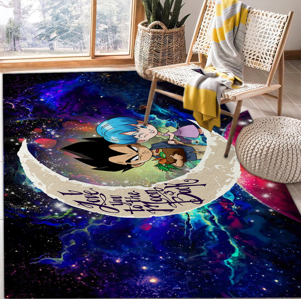 Vegeta And Bulma Dragon Ball Love You To The Moon Galaxy Rug Carpet Rug Home Room Decor Nearkii