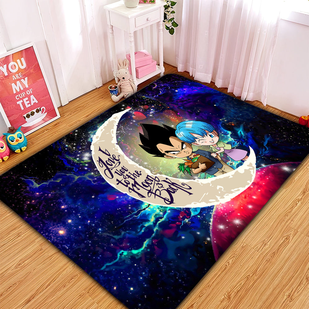 Vegeta And Bulma Dragon Ball Love You To The Moon Galaxy Rug Carpet Rug Home Room Decor Nearkii