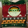 Cute Baby Yoda Space Ship Christmas Quilt Blanket Nearkii