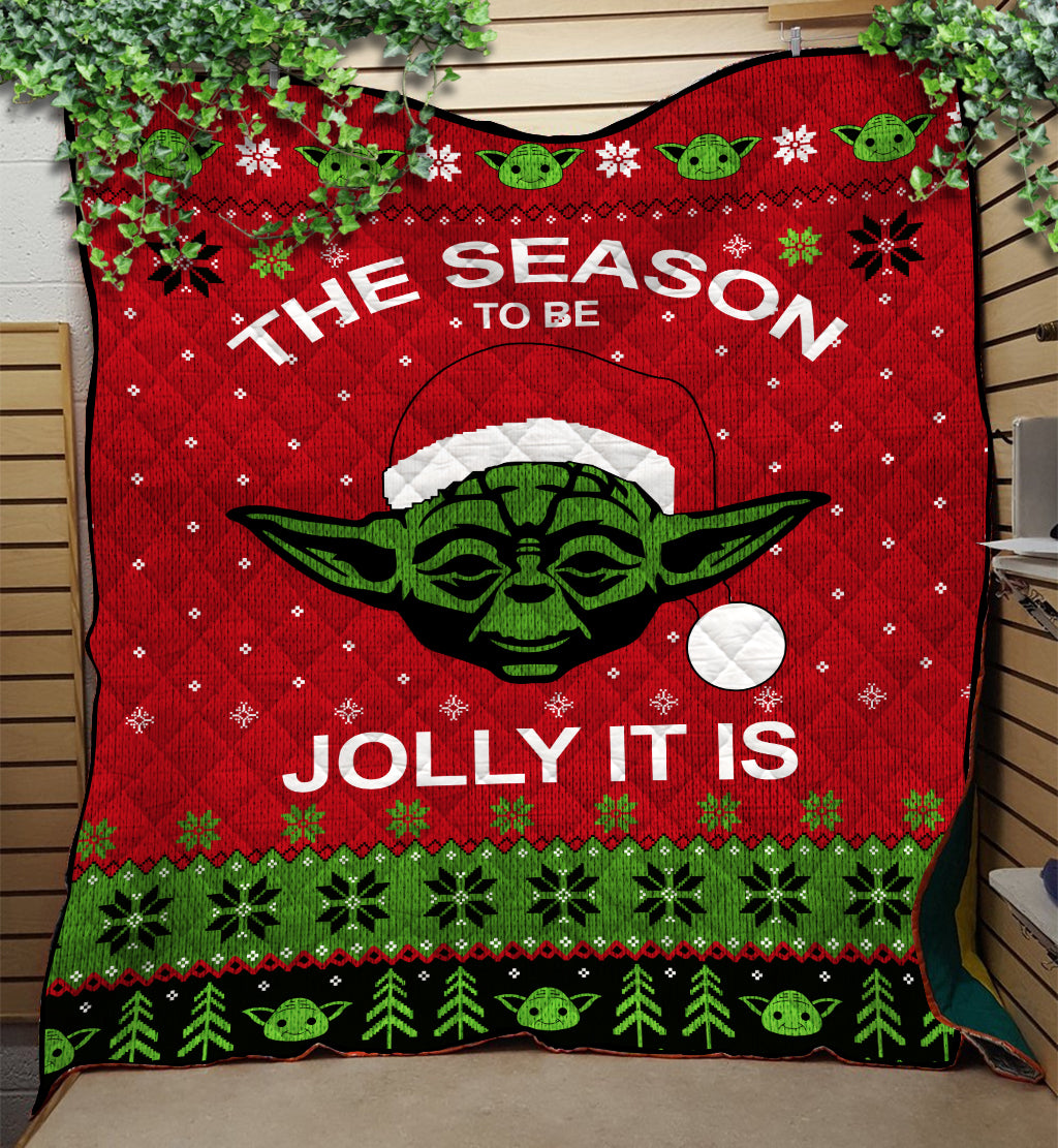 Baby Yoda Jolly Christmas Quilt Blanket Nearkii
