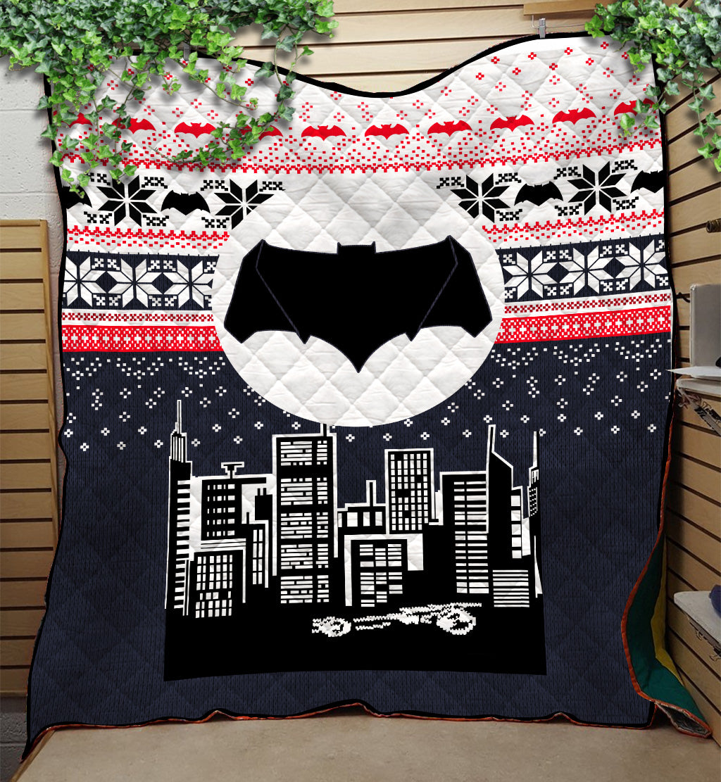 Batman Christmas City Quilt Blanket Nearkii