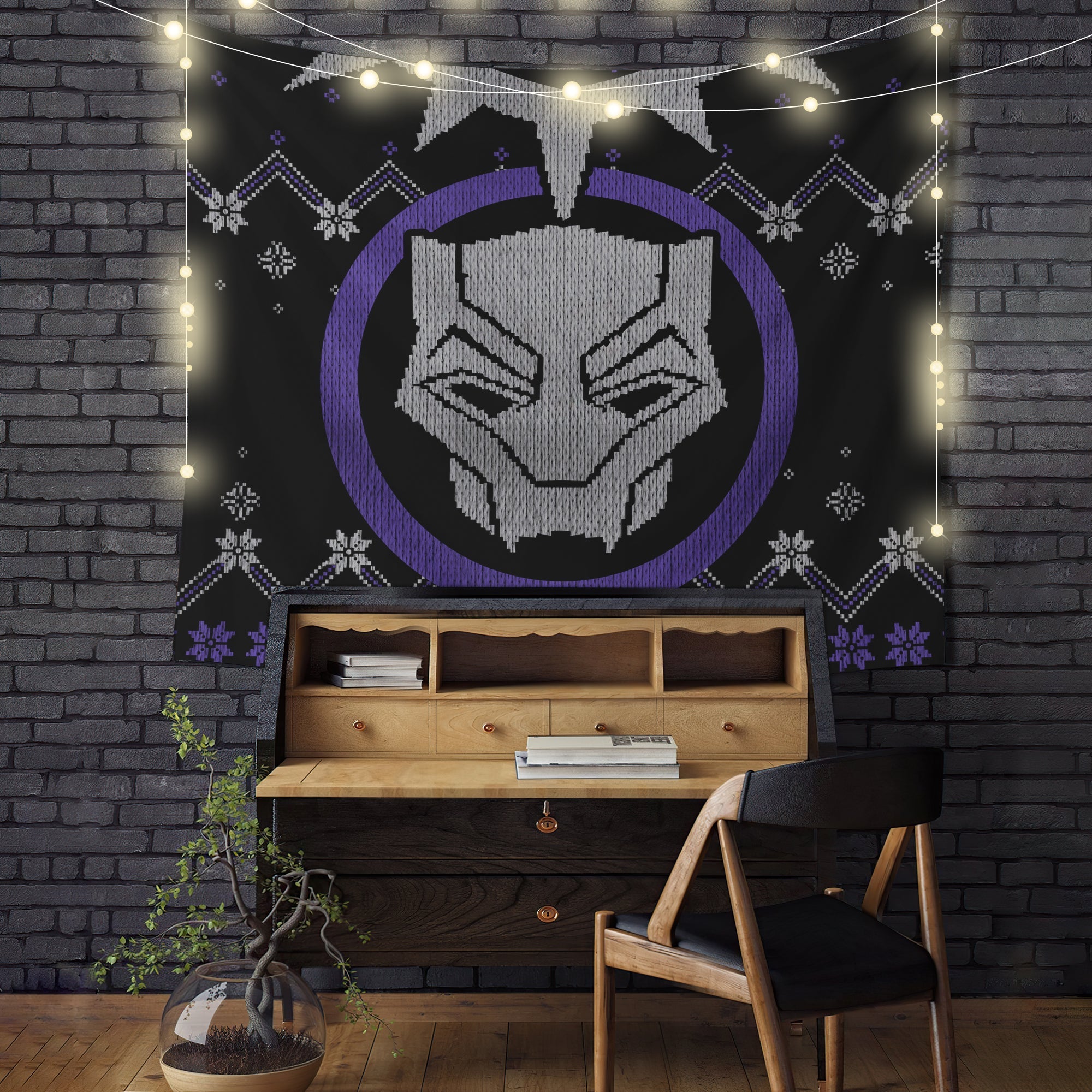Black Panther Christmas Tapestry Room Decor Nearkii