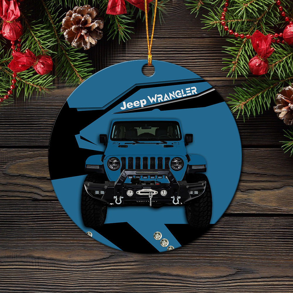 Blue Jeep Mica Ornament Perfect Gift For Holiday Nearkii