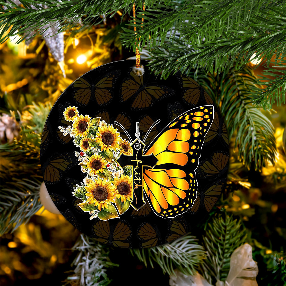 Butterfly Sun Flower Mica Ornament Perfect Gift For Holiday Nearkii