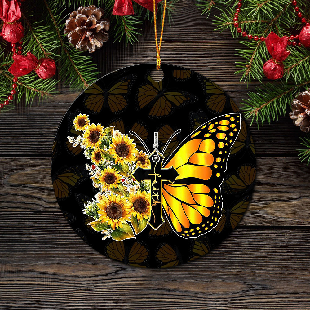 Butterfly Sun Flower Mica Ornament Perfect Gift For Holiday Nearkii