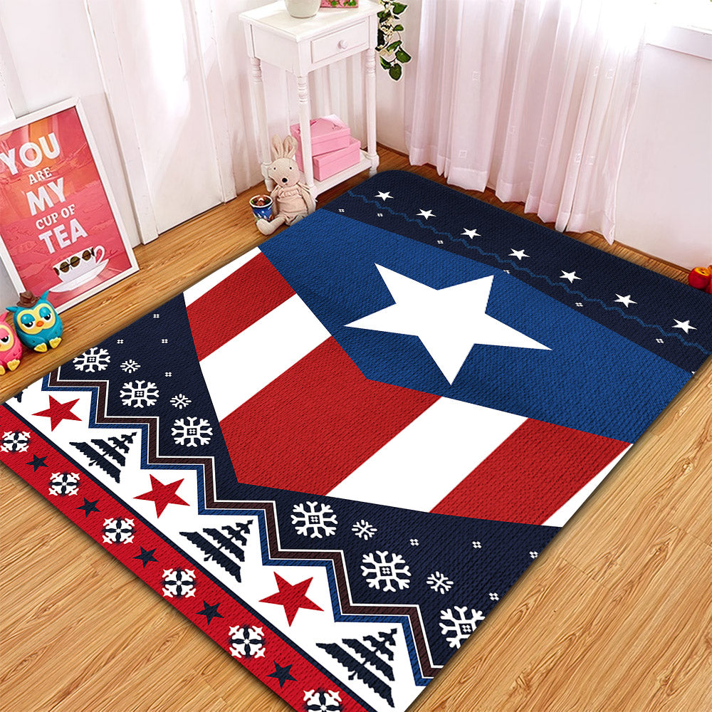 Captain America Christmas Rug Carpet Rug Home Room Decor Nearkii