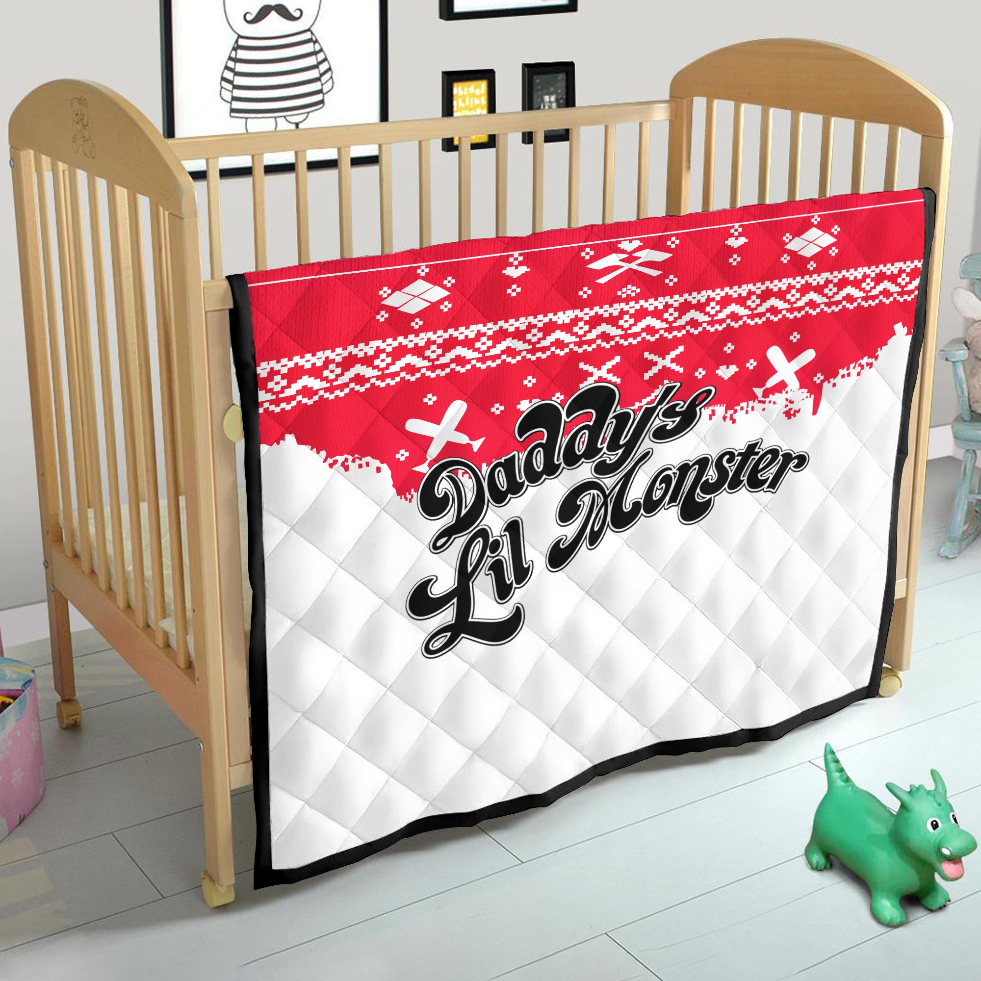 Daddy Lil Monster Christmas Quilt Blanket Nearkii