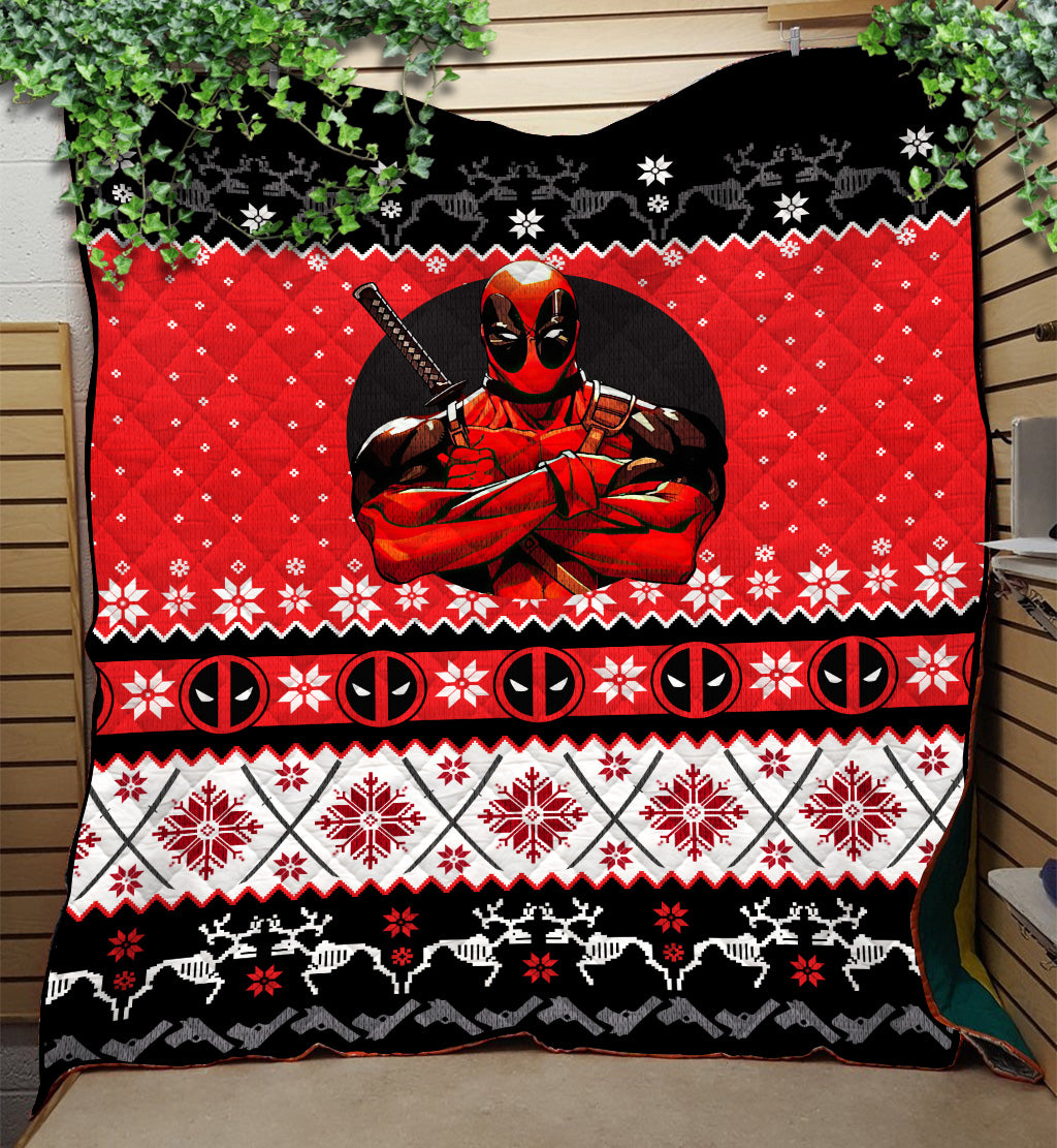 Deadpool Christmas Quilt Blanket Nearkii