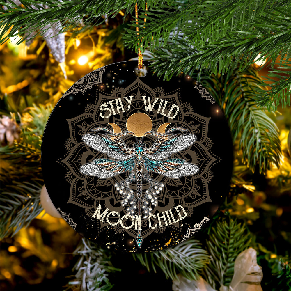 Dragonfly Stay Wild Moon Child Mica Ornament Perfect Gift For Holiday Nearkii