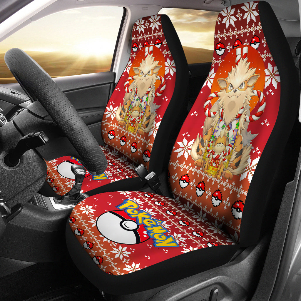 Arcanine Pokemon Fire Christmas Premium Custom Car Seat Covers Decor Protectors Nearkii