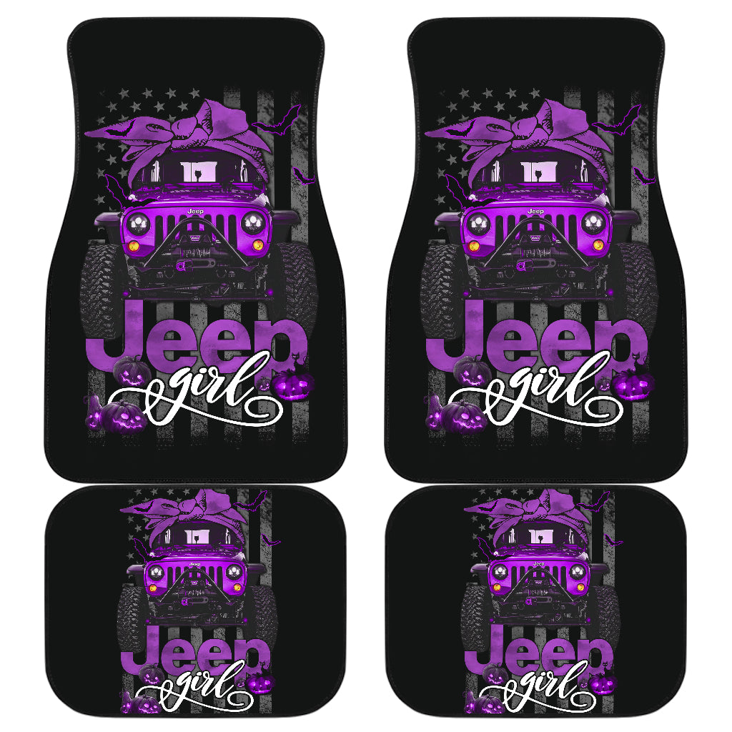 Halloween American Flag Purple Jeep Girl Car Floor Mats Car Accessories Nearkii