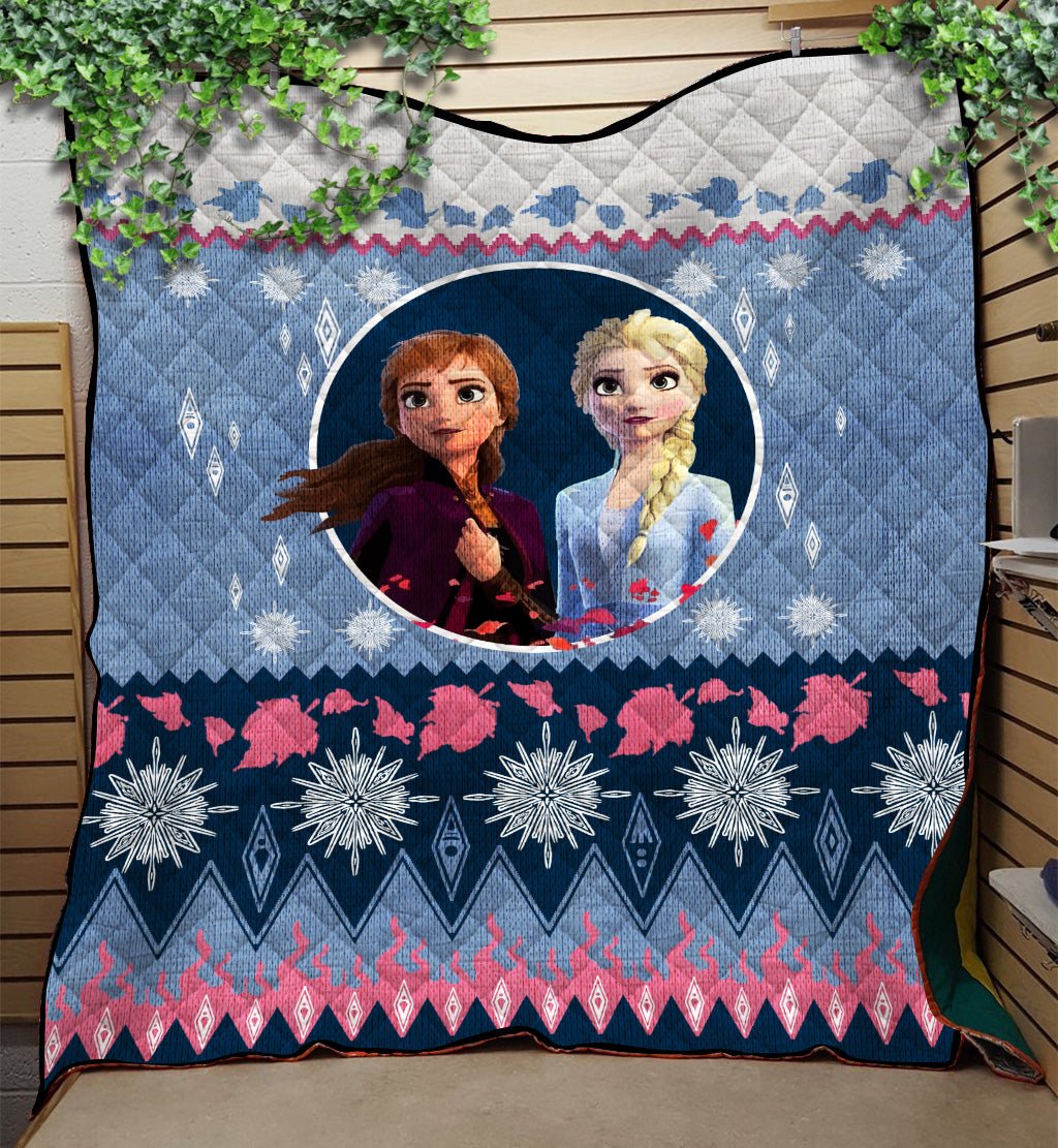 Frozen Christmas Elsa Anna Quilt Blanket Nearkii