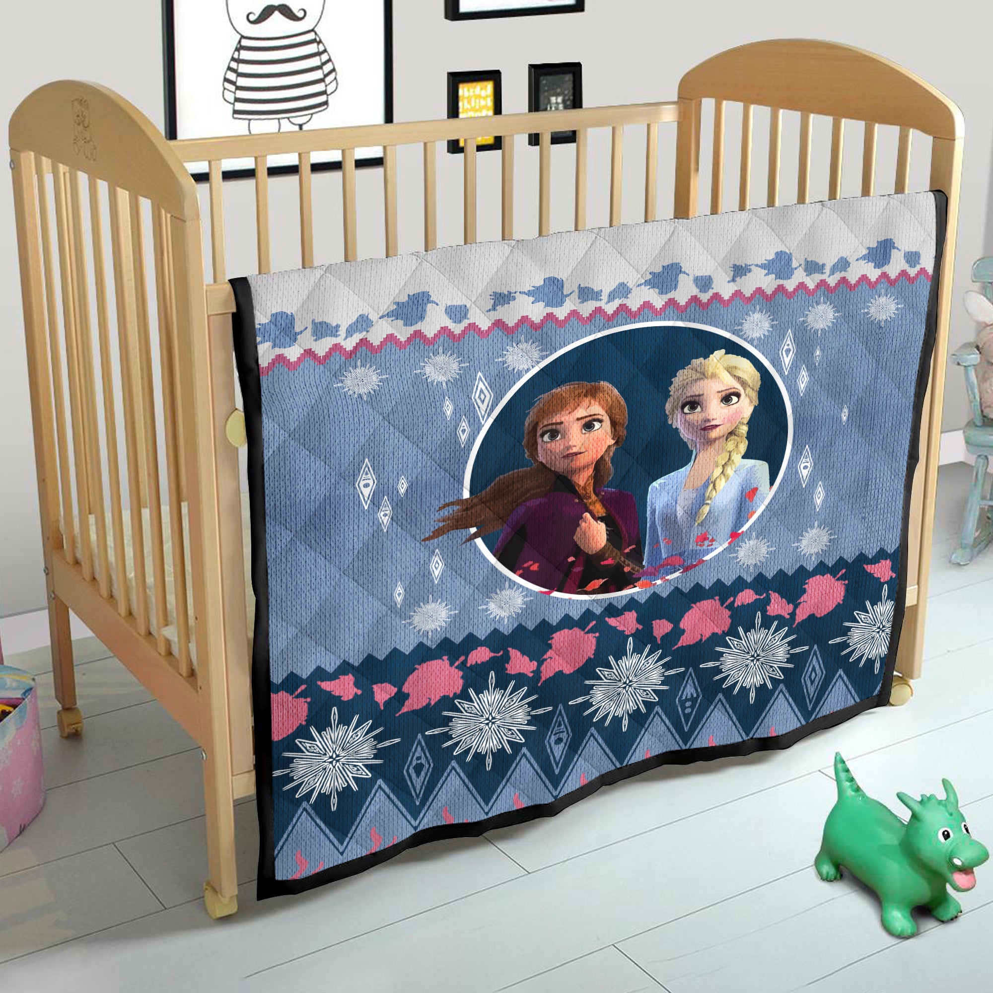 Frozen Christmas Elsa Anna Quilt Blanket Nearkii