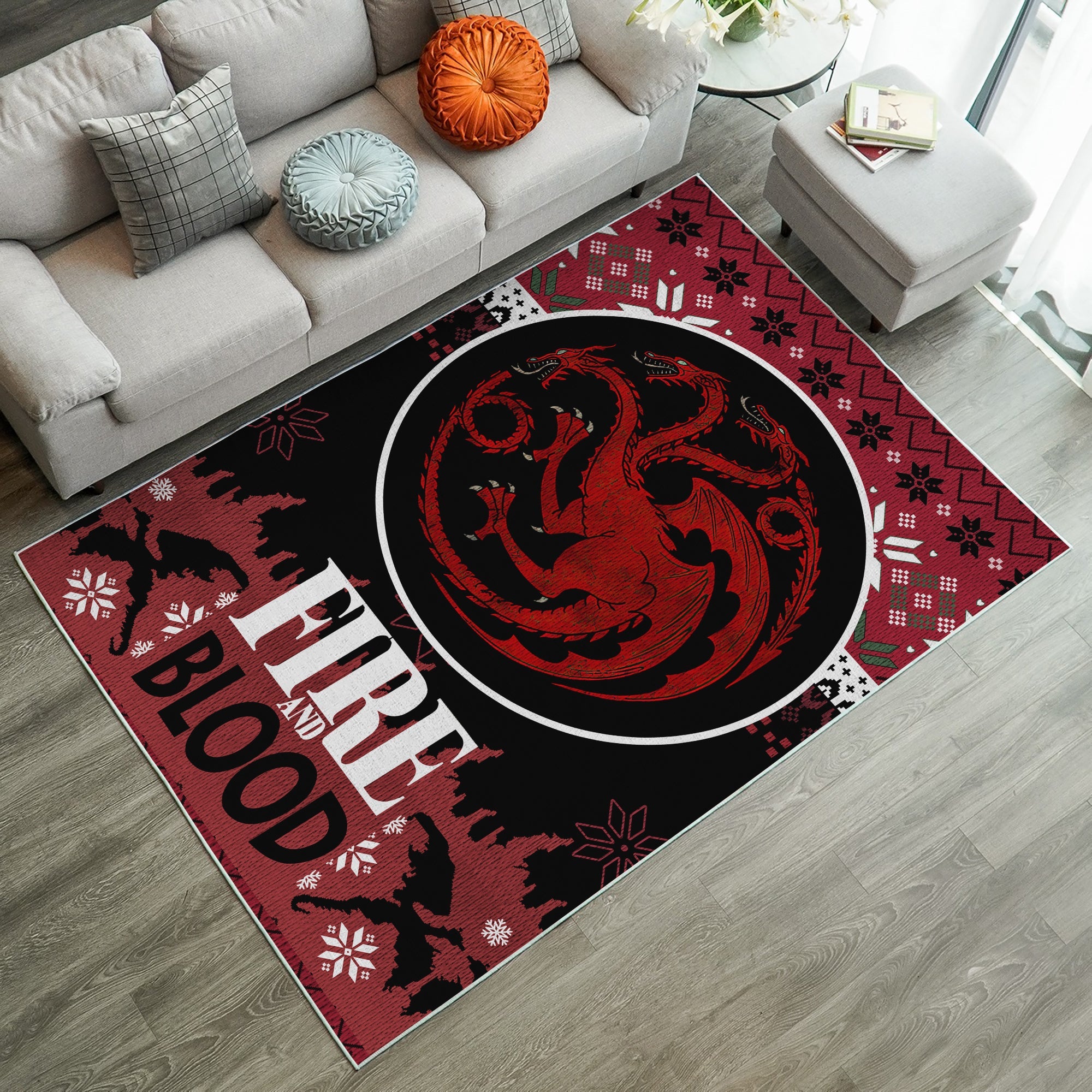Game Of Thrones Argaryen Christmas Rug Carpet Rug Home Room Decor Nearkii