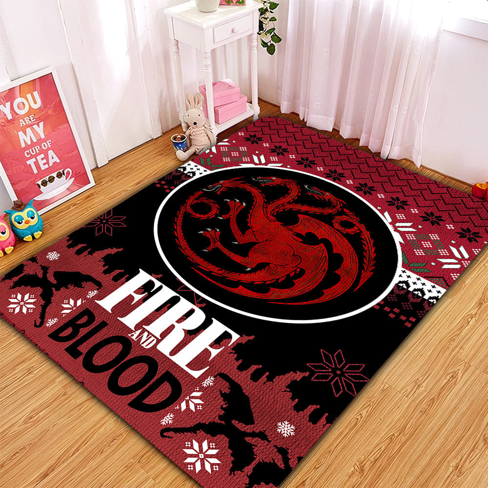 Game Of Thrones Argaryen Christmas Rug Carpet Rug Home Room Decor Nearkii