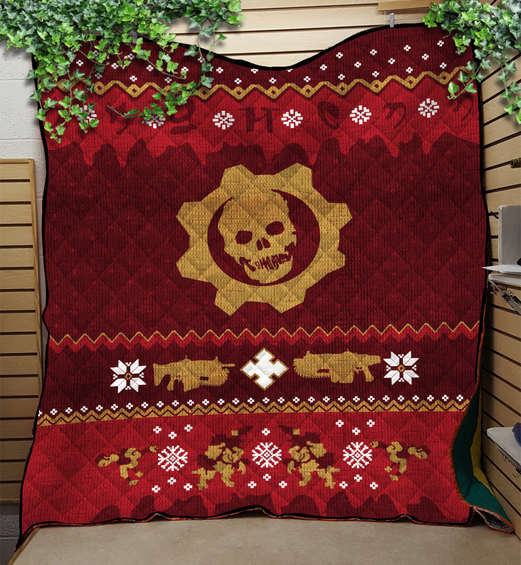 Warhammer 40k Red Christmas Premium Quilt Blanket Nearkii