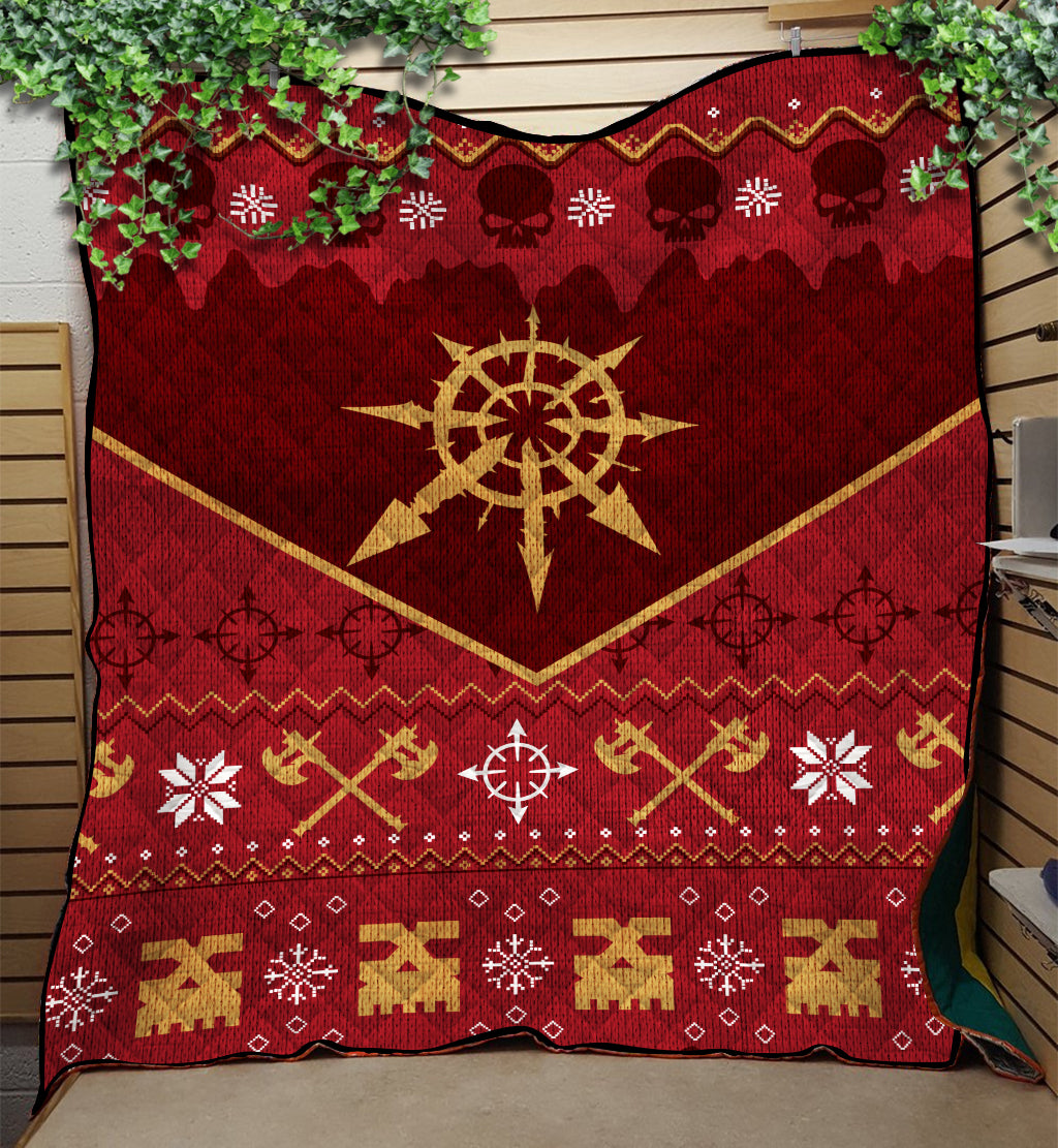 Warhammer 40k Christmas Red Quilt Blanket Nearkii
