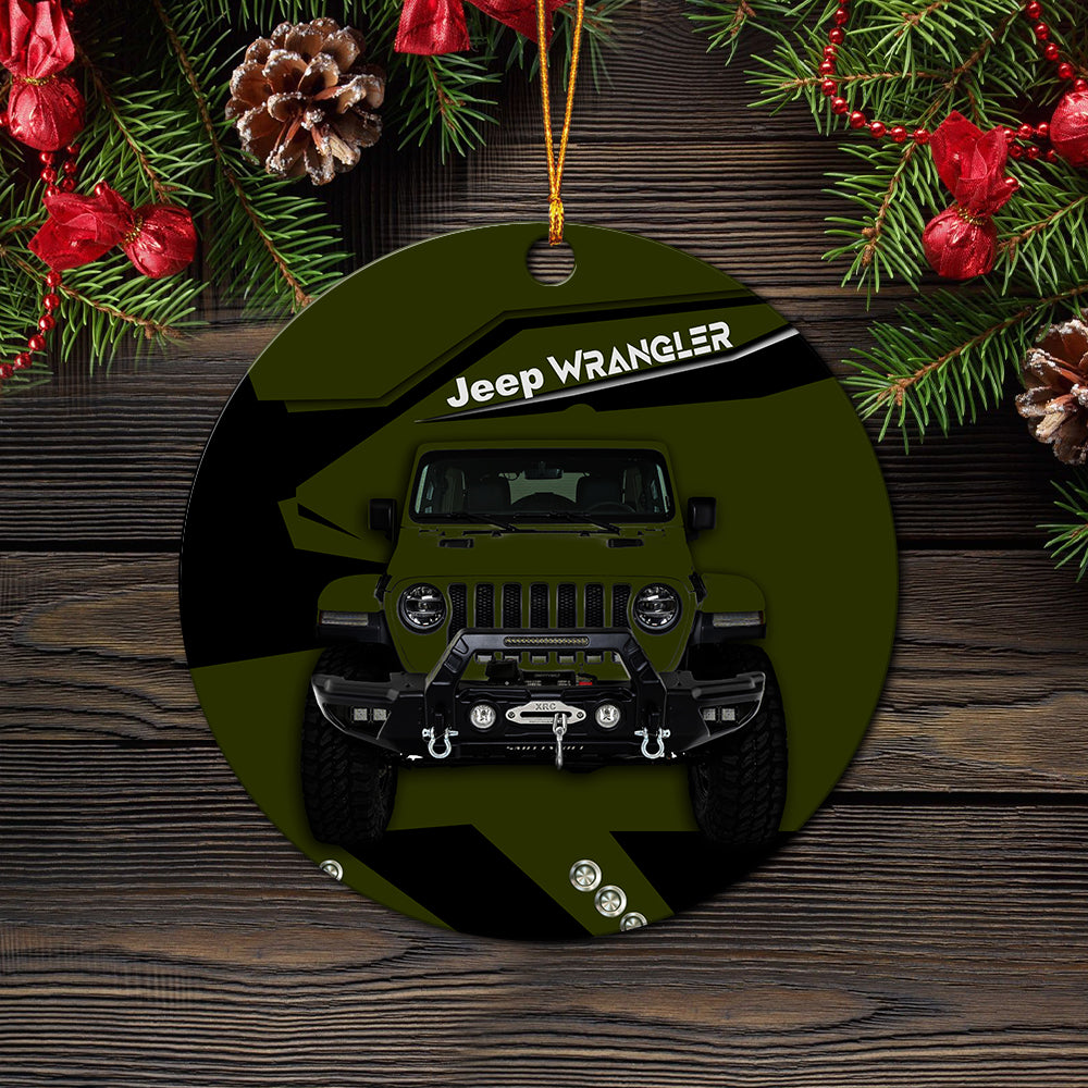 Green Jeep Mica Ornament Perfect Gift For Holiday Nearkii