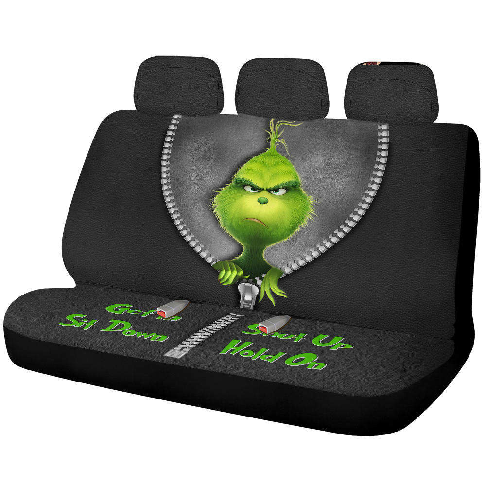 Grinch Zipper Get In Sit Down Shut Up Hold On Funny Car Back Seat Covers Decor Protectors Nearkii