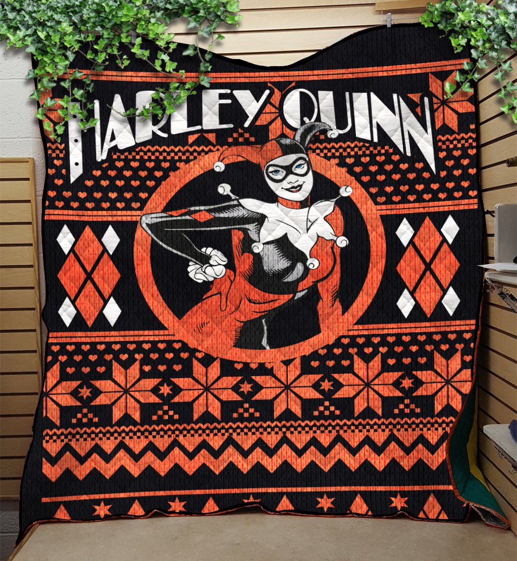 Harley Quinn Christmas Premium Quilt Blanket Nearkii