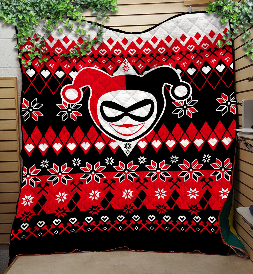 Harley Quinn Christmas Quilt Blanket Nearkii