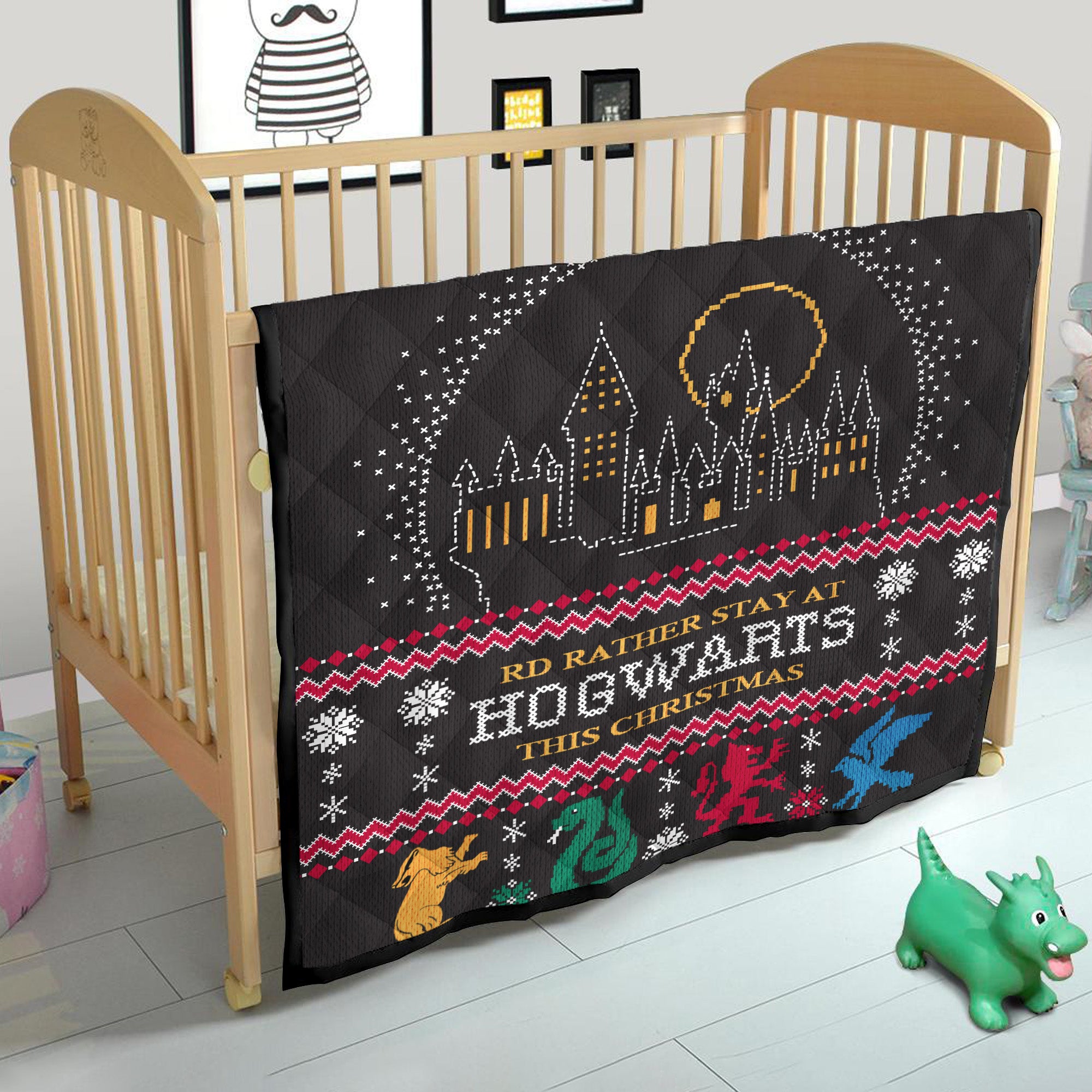 Harry Potter Hogwarts Christmas Quilt Blanket Nearkii