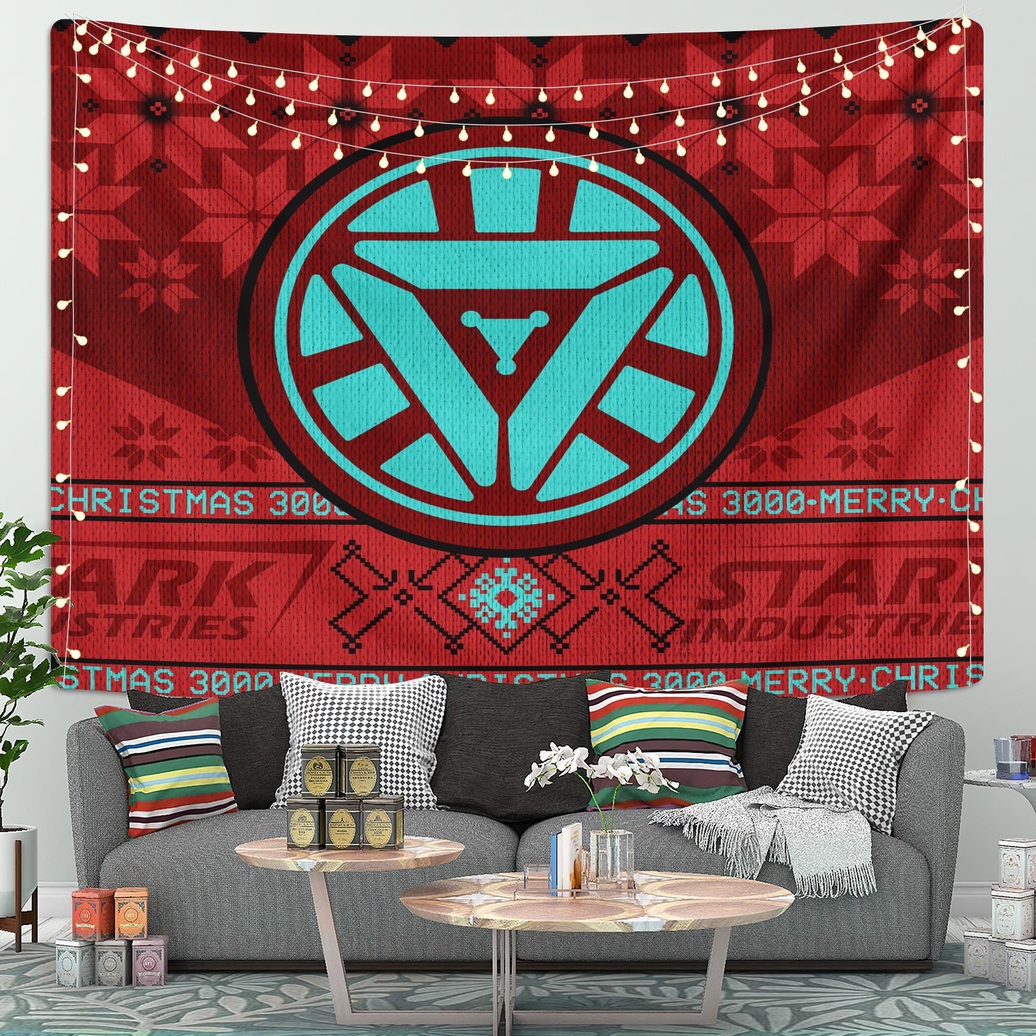 Iron Man Christmas Tapestry Room Decor Nearkii